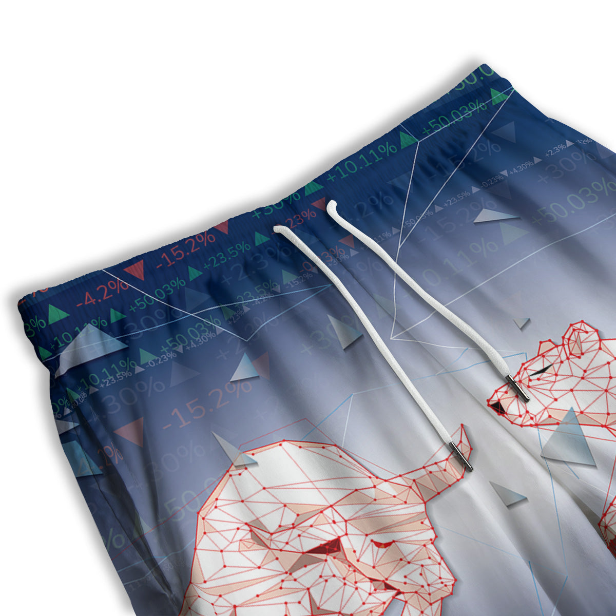 Stock Market Bear And Bull Print Men's Athletic Shorts