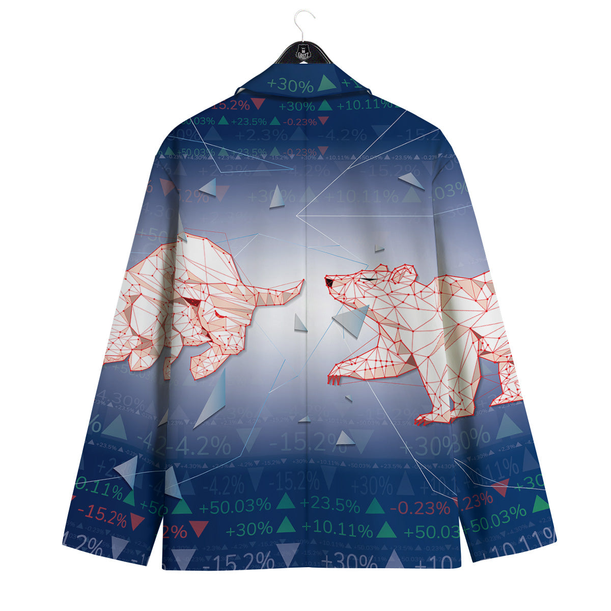 Stock Market Bear And Bull Print Men's Sport Coat-grizzshop