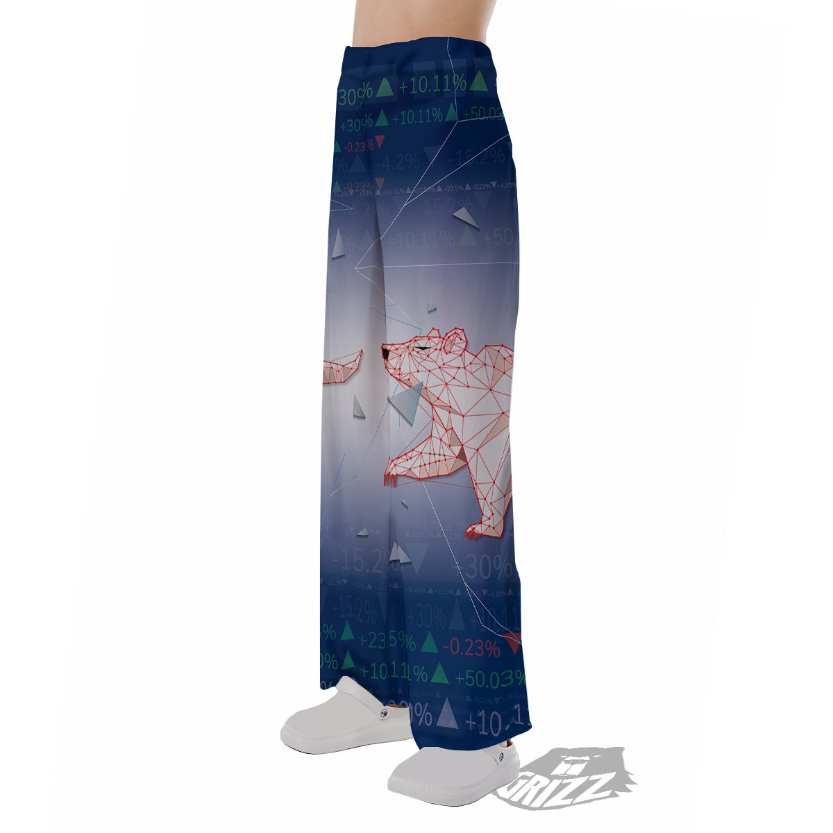 Stock Market Bear And Bull Print Pajama Pants-grizzshop