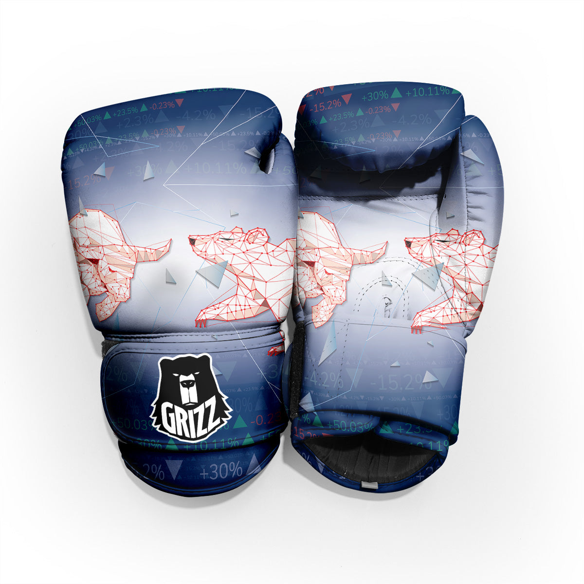 Stock Market Bear And Bull Print Pro Boxing Glove