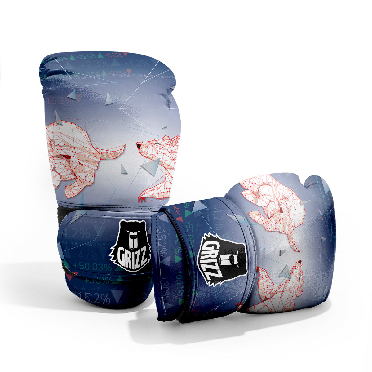Stock Market Bear And Bull Print Pro Boxing Glove