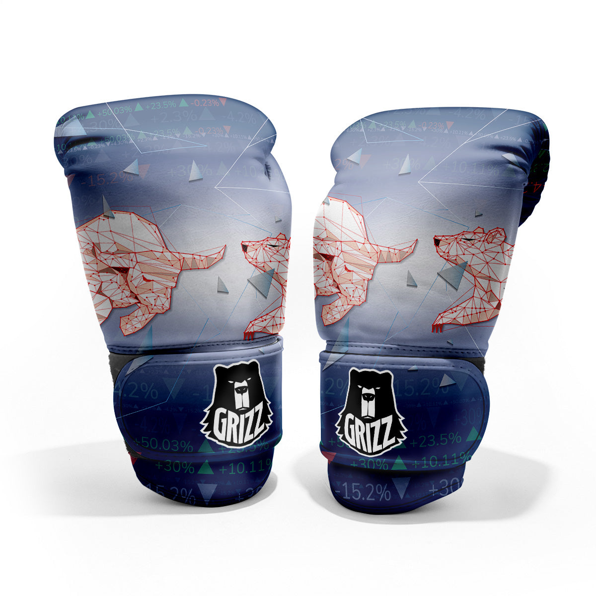 Stock Market Bear And Bull Print Pro Boxing Glove