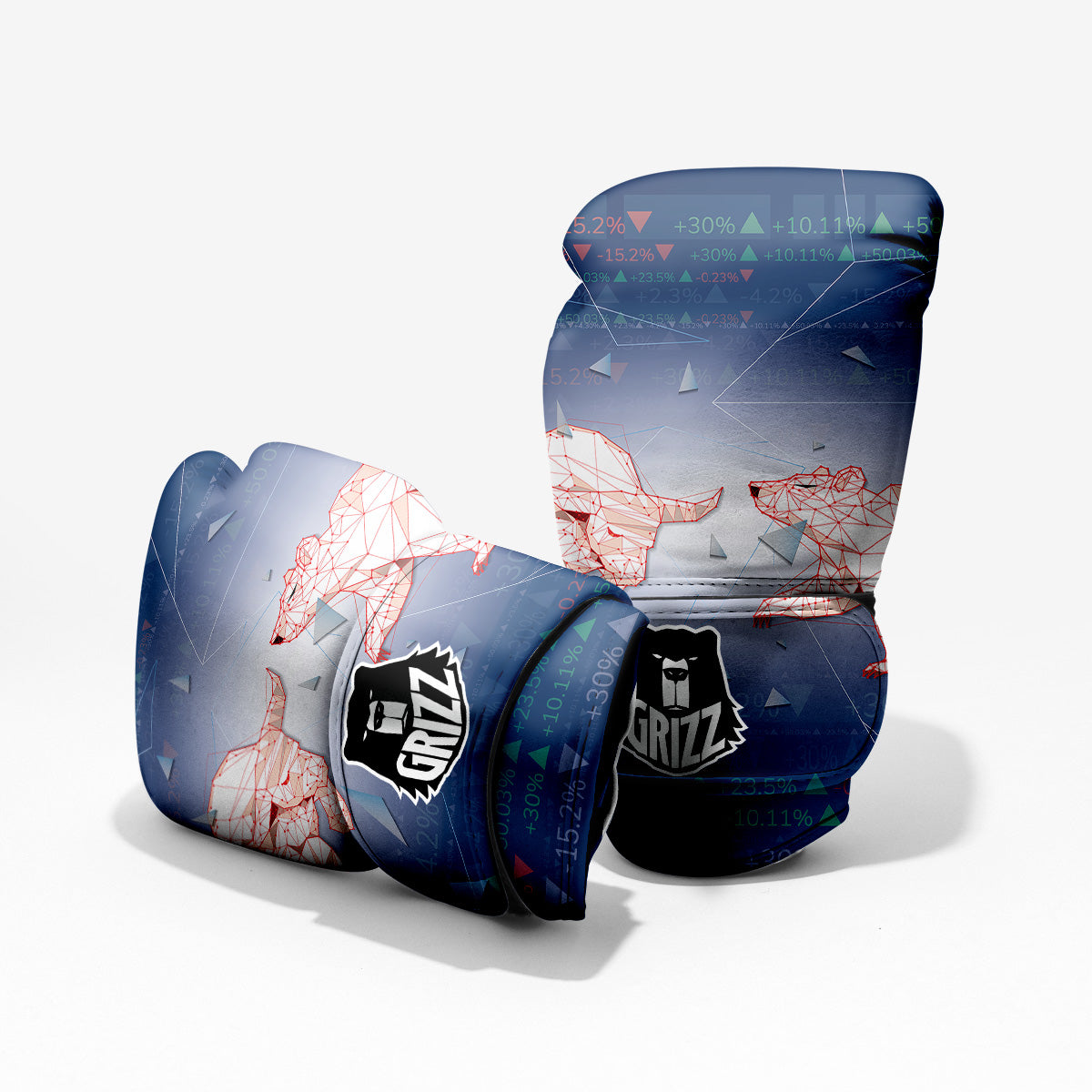 Stock Market Bear And Bull Print Pro Boxing Glove