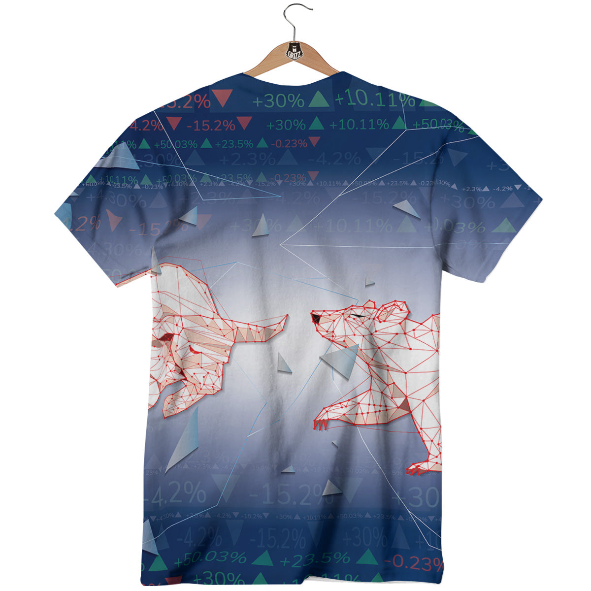 Stock Market Bear And Bull Print T-Shirt-grizzshop