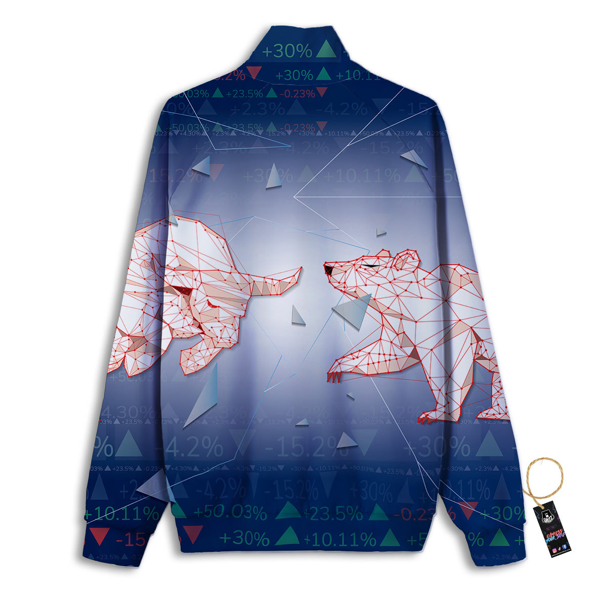 Stock Market Bear And Bull Print Track Jacket-grizzshop