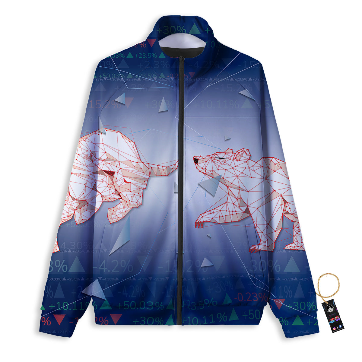 Stock Market Bear And Bull Print Track Jacket-grizzshop
