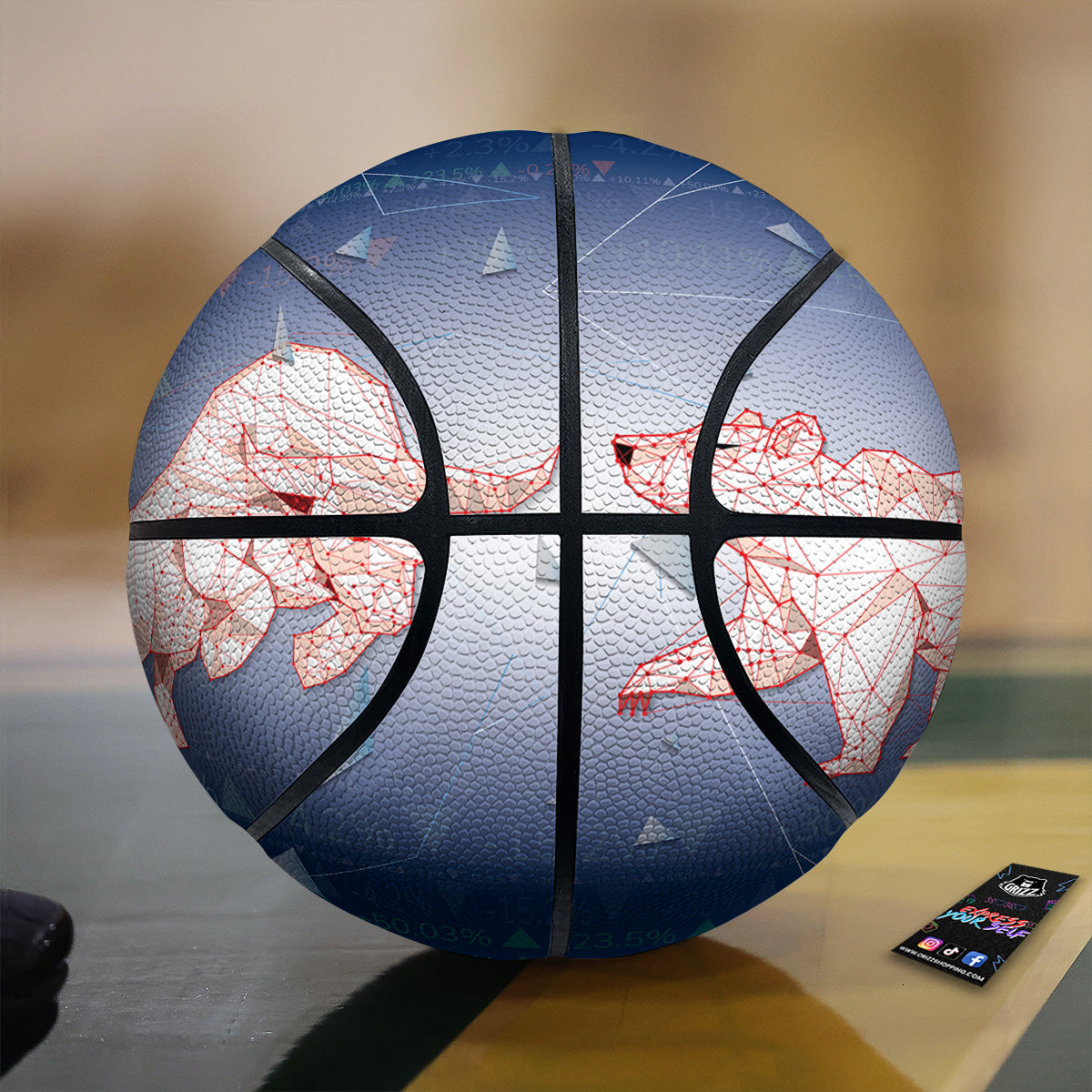 Stock Market Bear And Bull Print Basketball