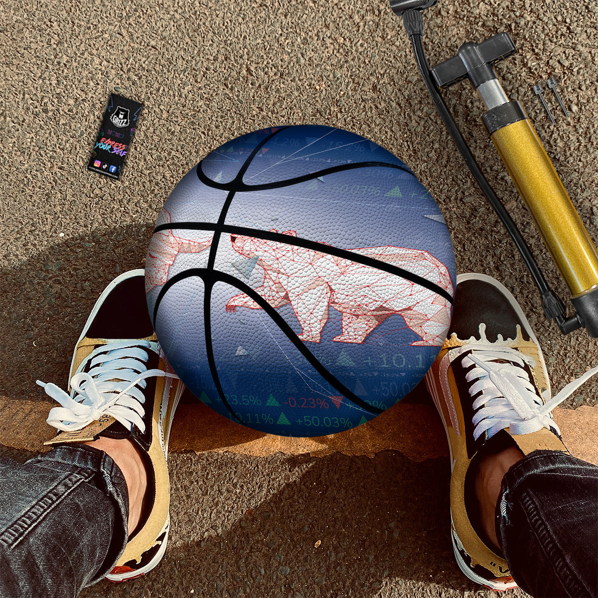 Stock Market Bear And Bull Print Basketball