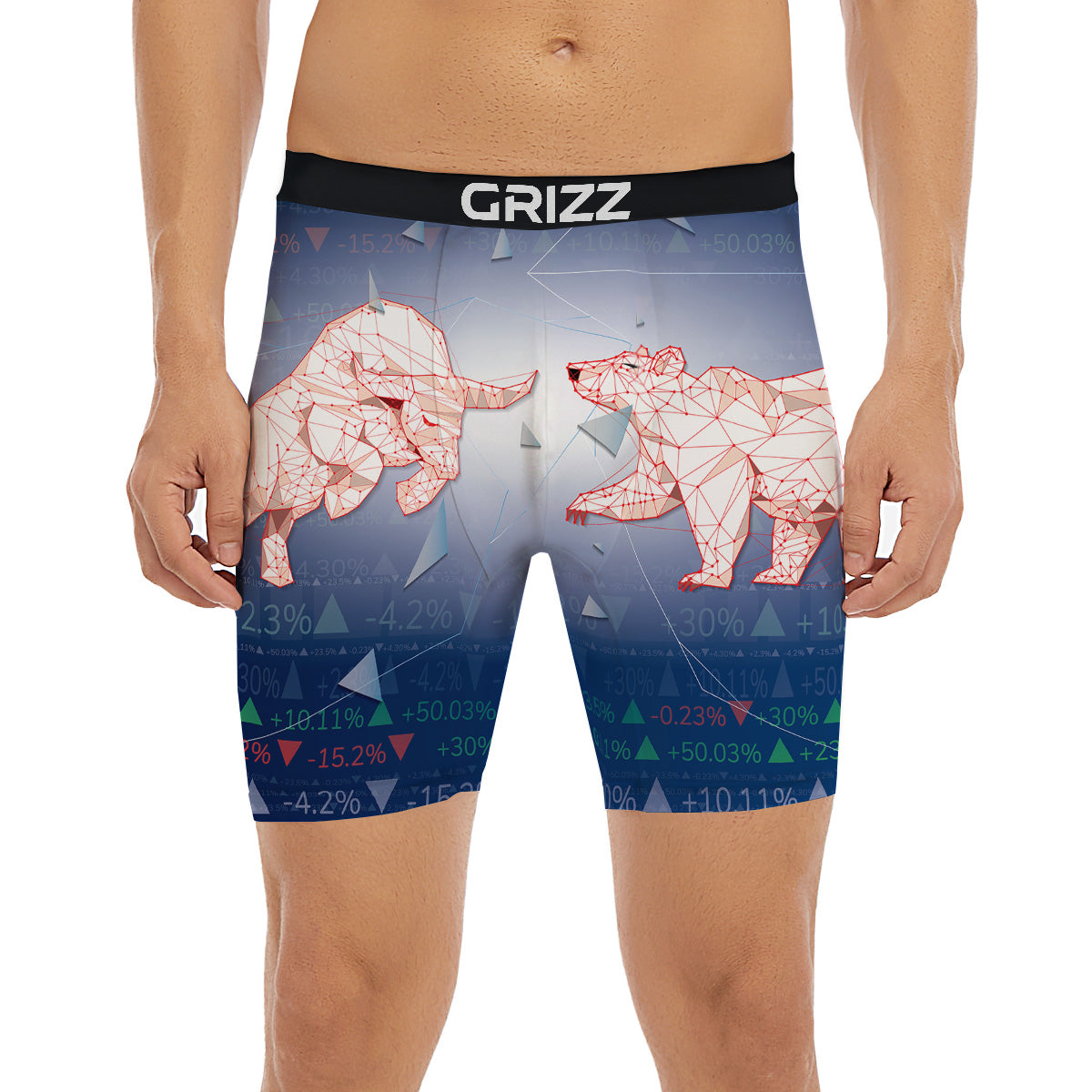 Stock Market Bear And Bull Print Boxer Briefs