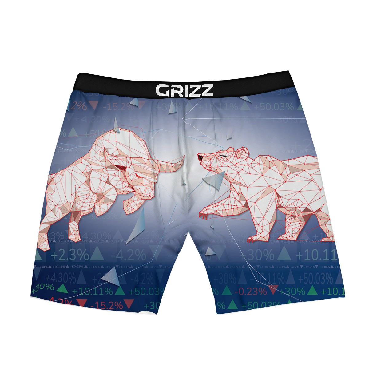 Stock Market Bear And Bull Print Boxer Briefs