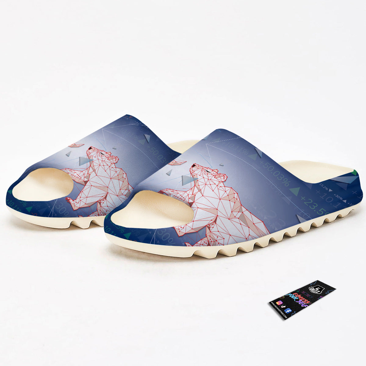 Stock Market Bear And Bull Print Sandals-grizzshop