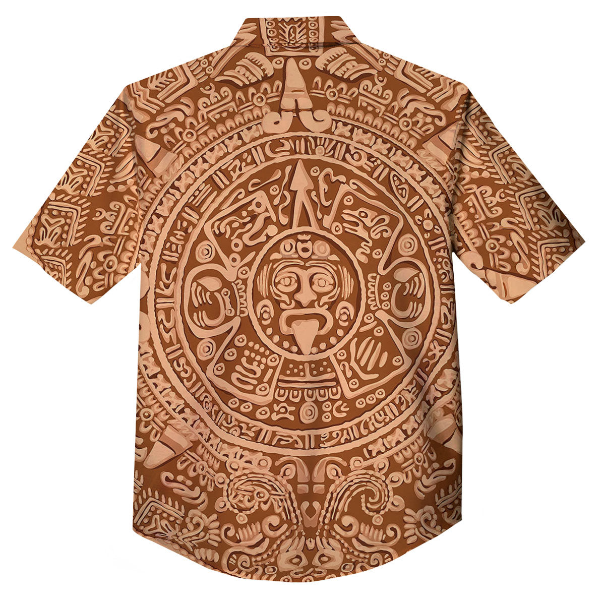Stone Mayan Print Button Up Shirt-grizzshop