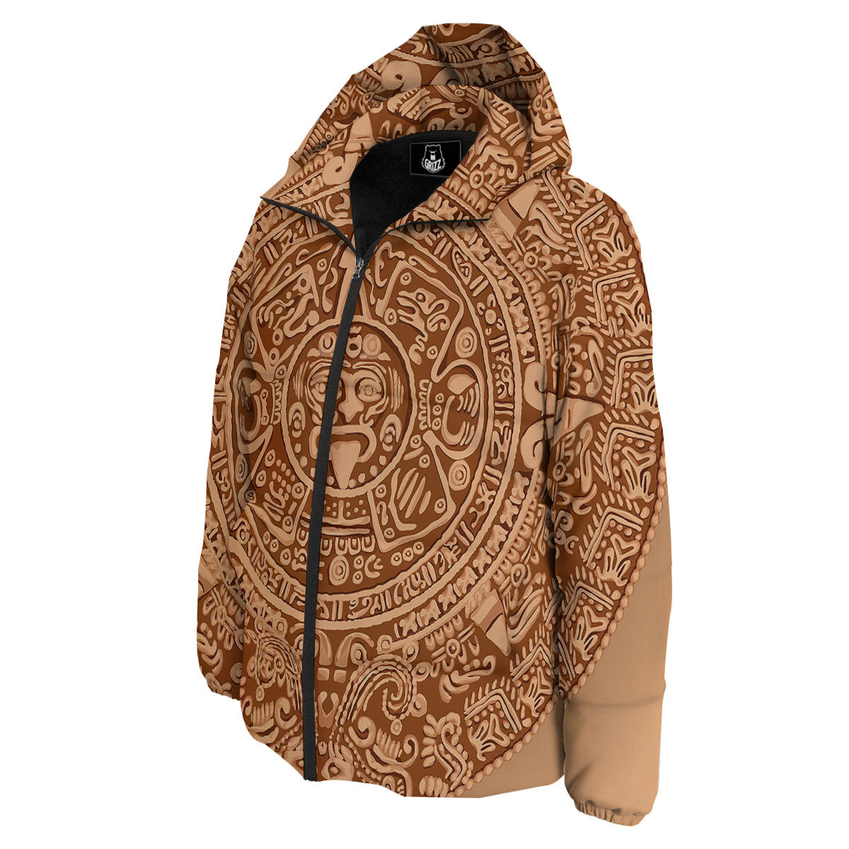 Stone Mayan Print Down Jacket-grizzshop