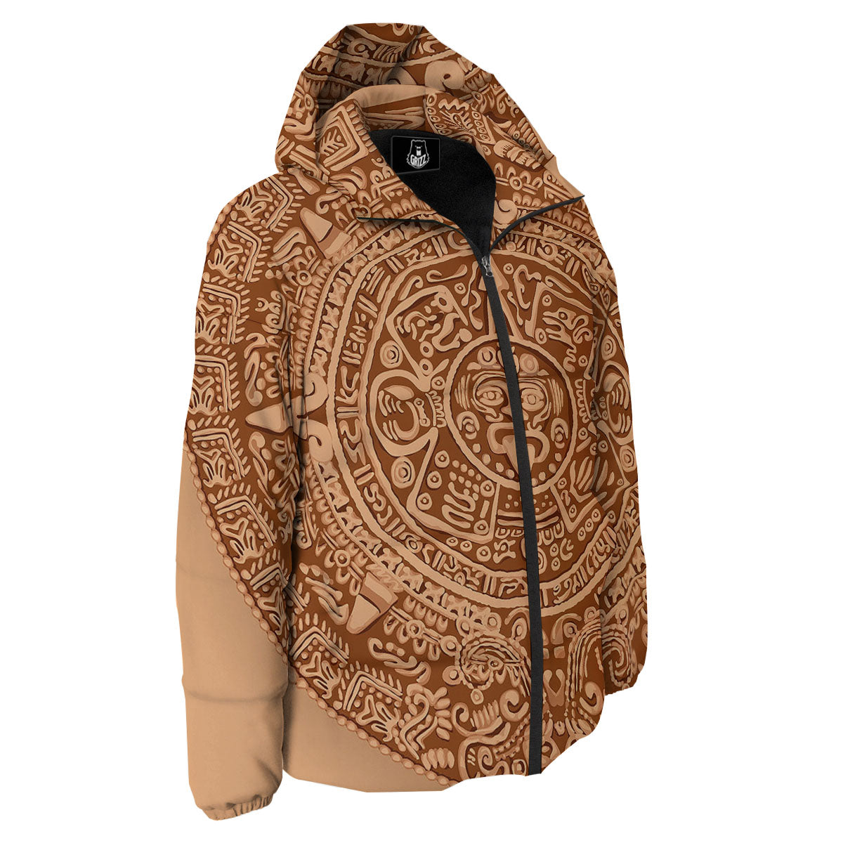 Stone Mayan Print Down Jacket-grizzshop