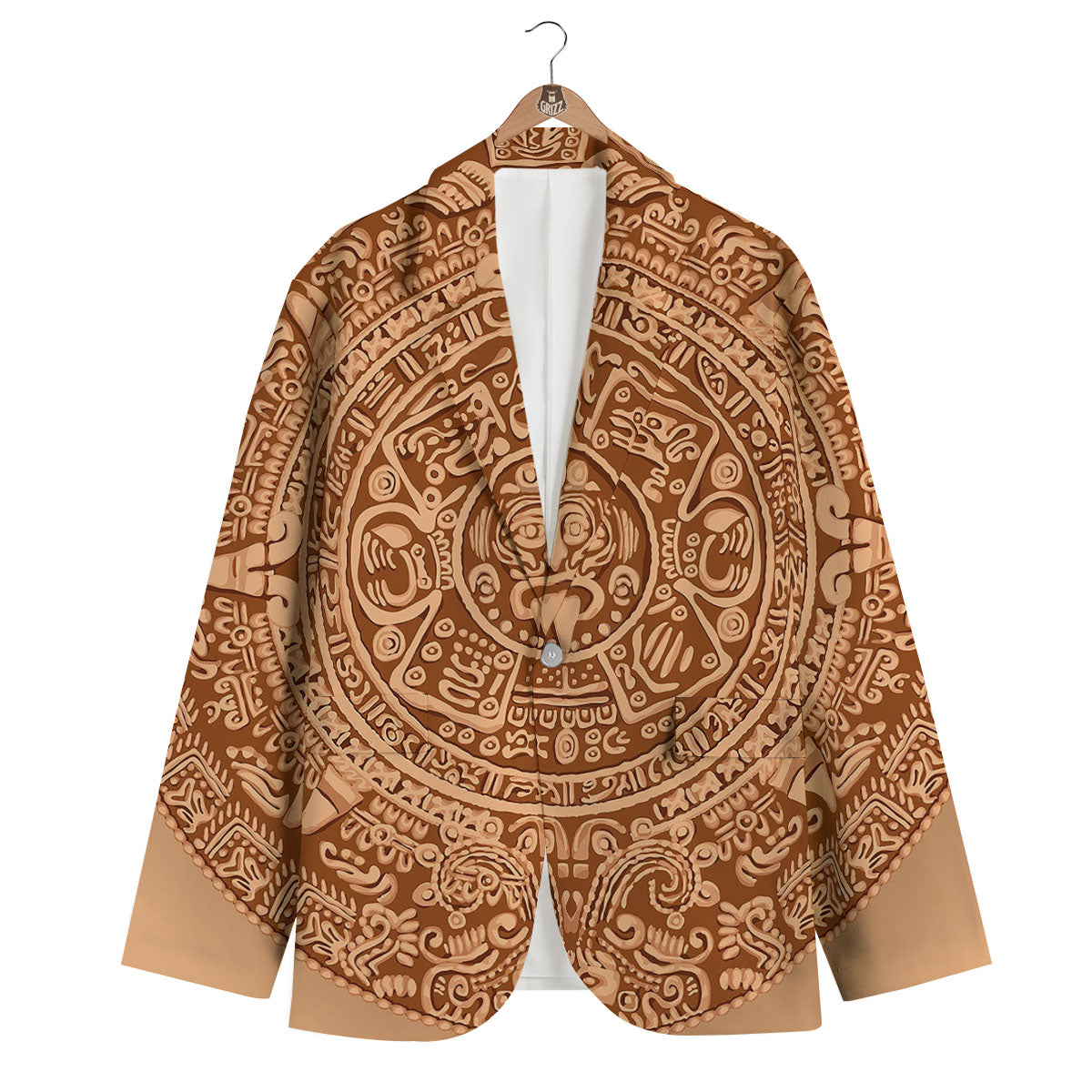 Stone Mayan Print Men's Blazer-grizzshop