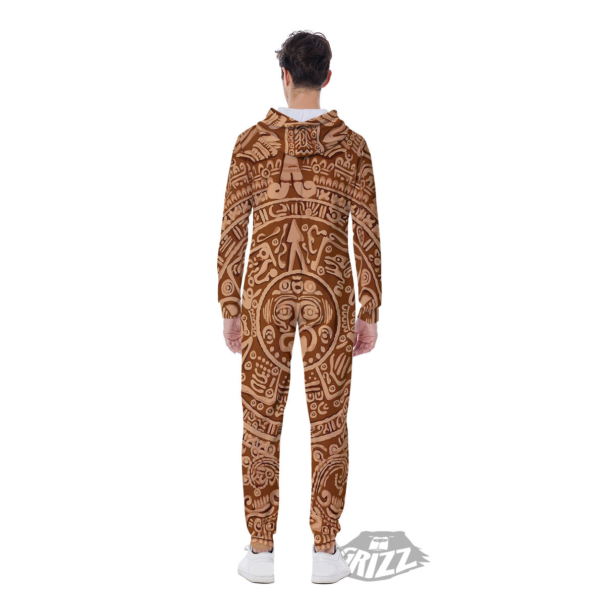 Stone Mayan Print Men's Jumpsuit-grizzshop