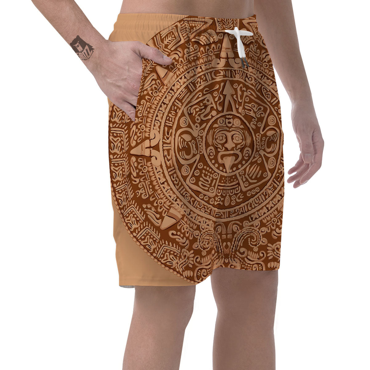 Stone Mayan Print Men's Shorts-grizzshop