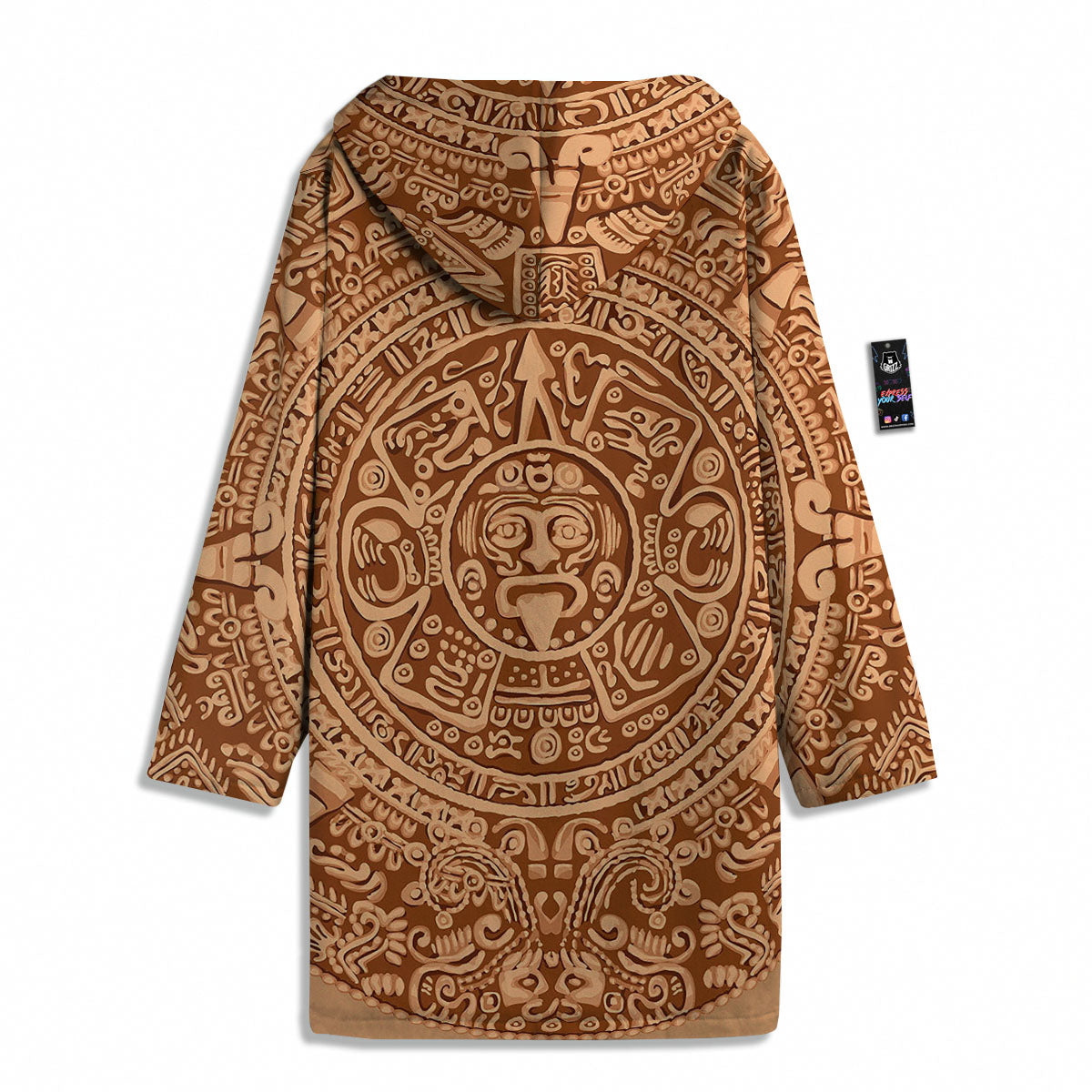 Stone Mayan Print Men's Windbreaker Jacket-grizzshop