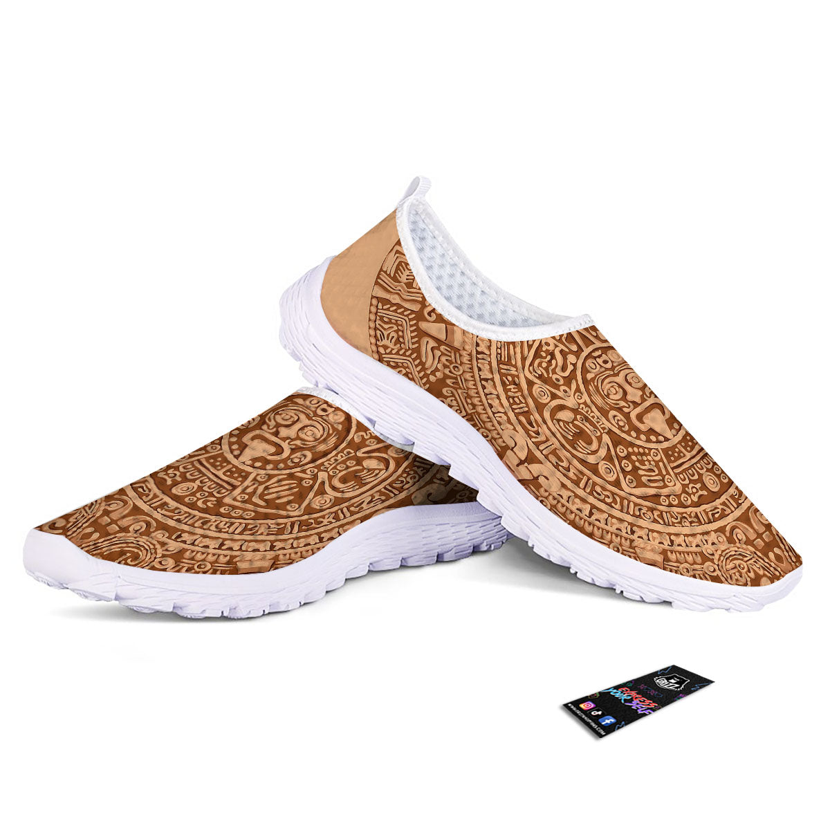 Stone Mayan Print Nurse Shoes-grizzshop