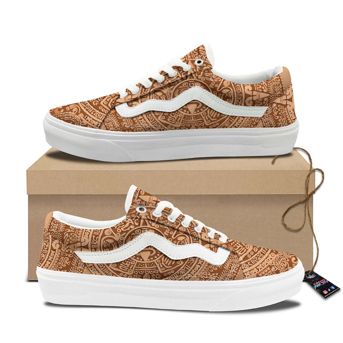 Stone Mayan Print Skate Shoes-grizzshop