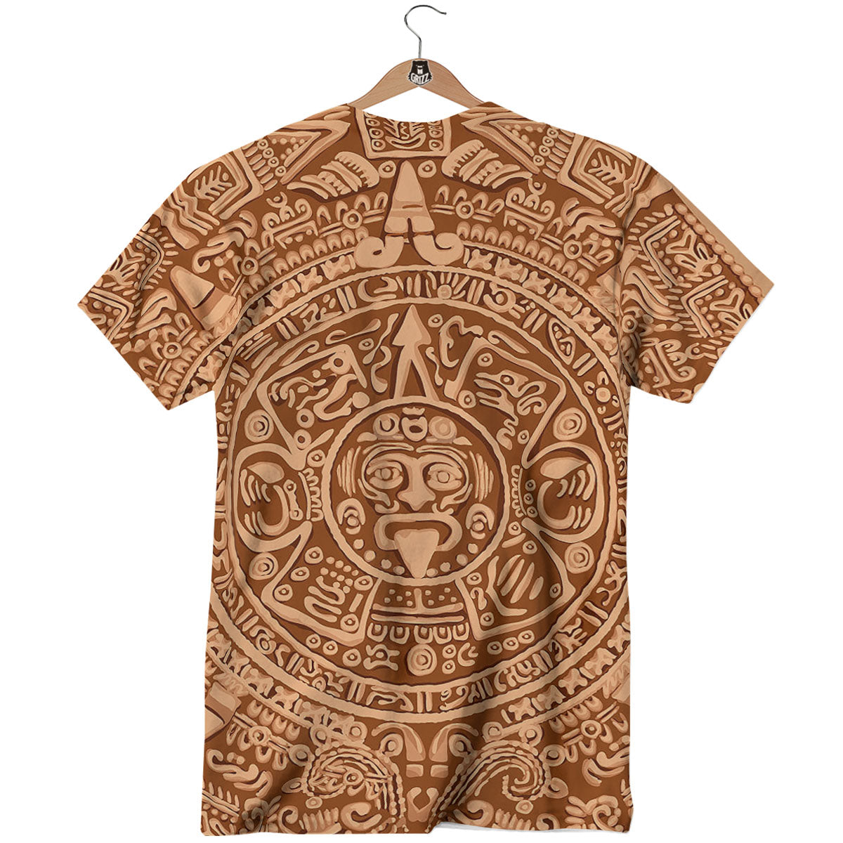 Stone Mayan Print T-Shirt-grizzshop