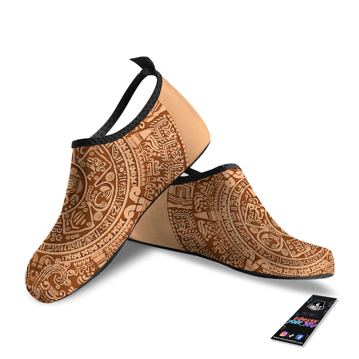 Stone Mayan Print Water Shoes-grizzshop