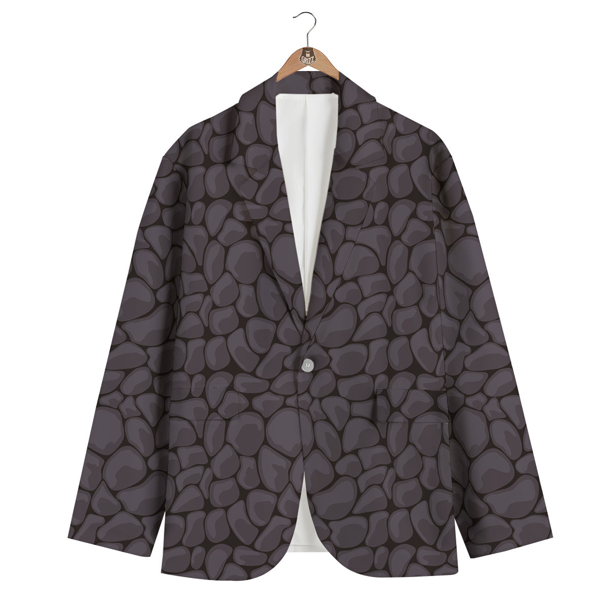 Stone Print Pattern Men's Blazer-grizzshop