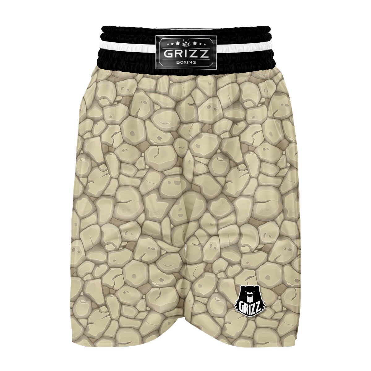 Stone Texture Print Pattern Boxing Shorts-grizzshop