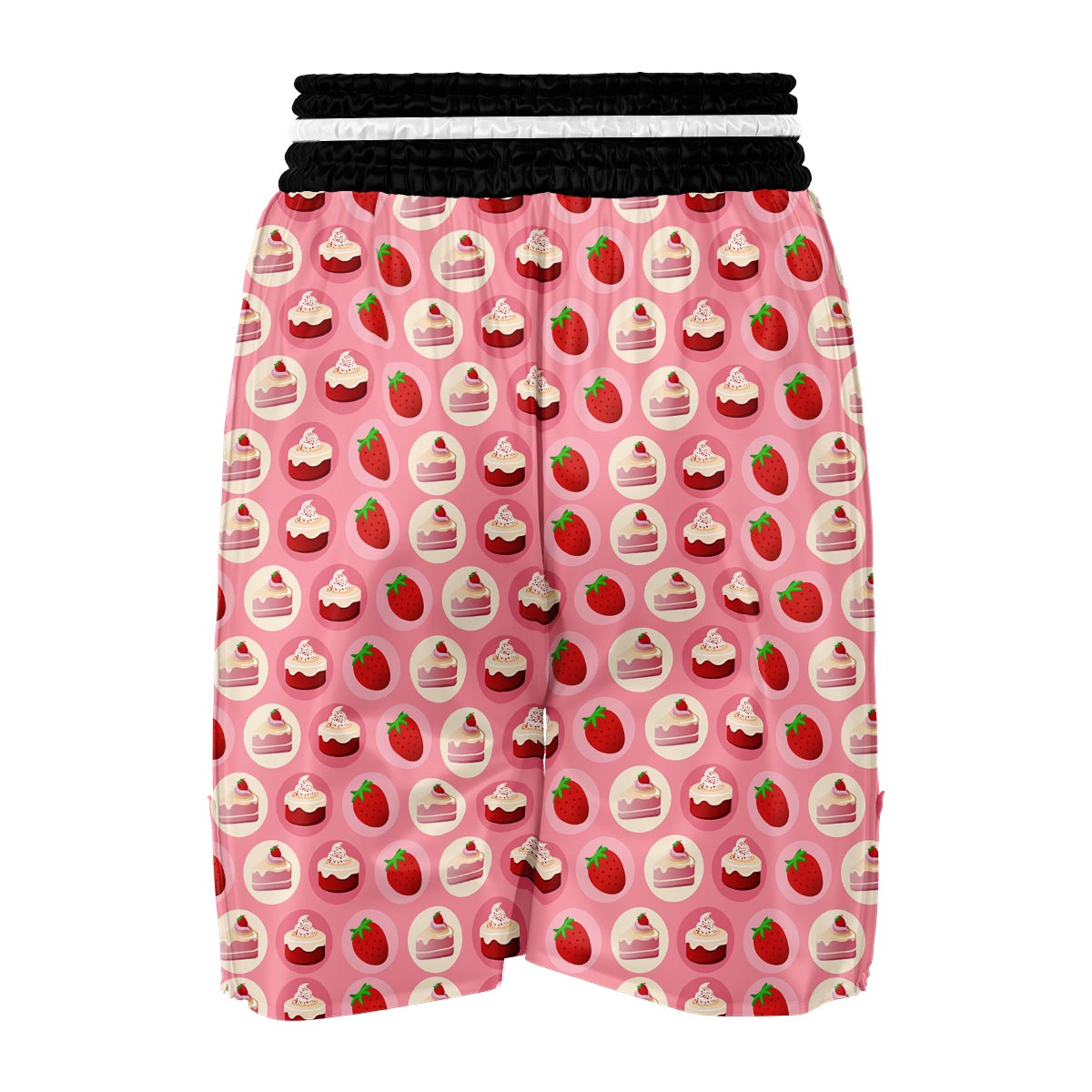 Strawberry Cake Pattern Print Boxing Shorts-grizzshop