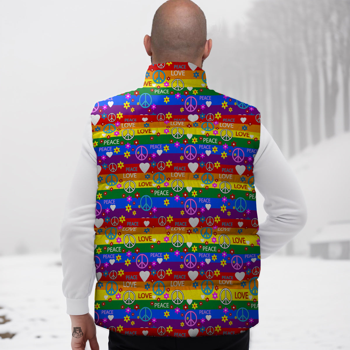 Strawberry Cake Pattern Print Down Vest-grizzshop