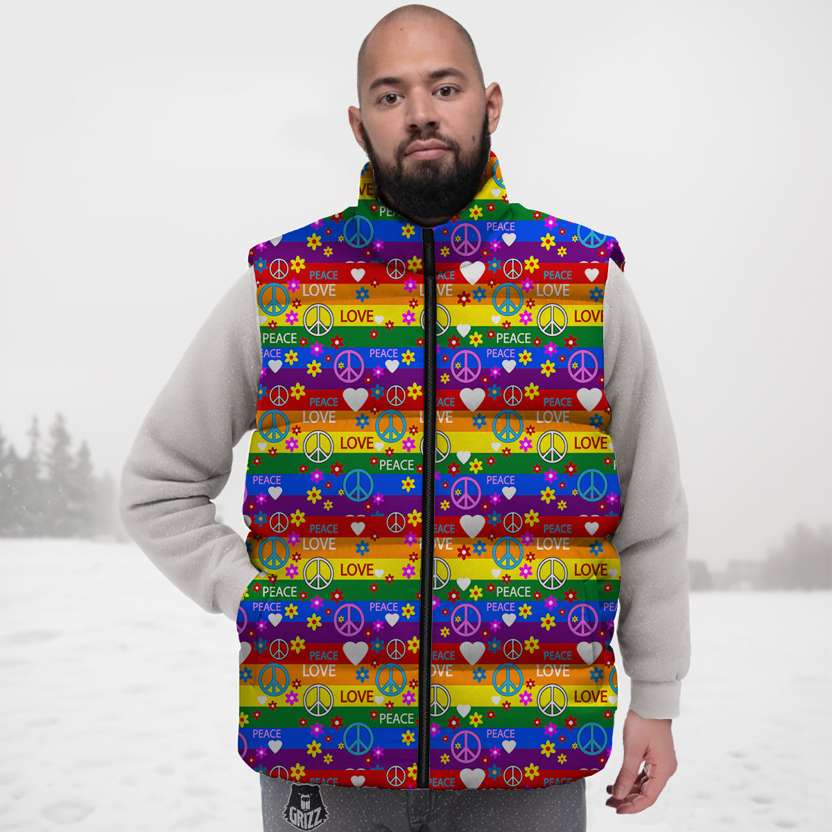 Strawberry Cake Pattern Print Down Vest-grizzshop