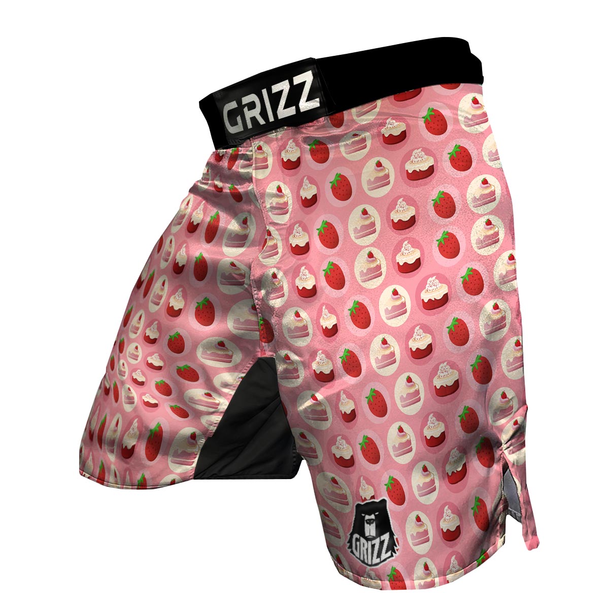 Strawberry Cake Pattern Print MMA Shorts-grizzshop