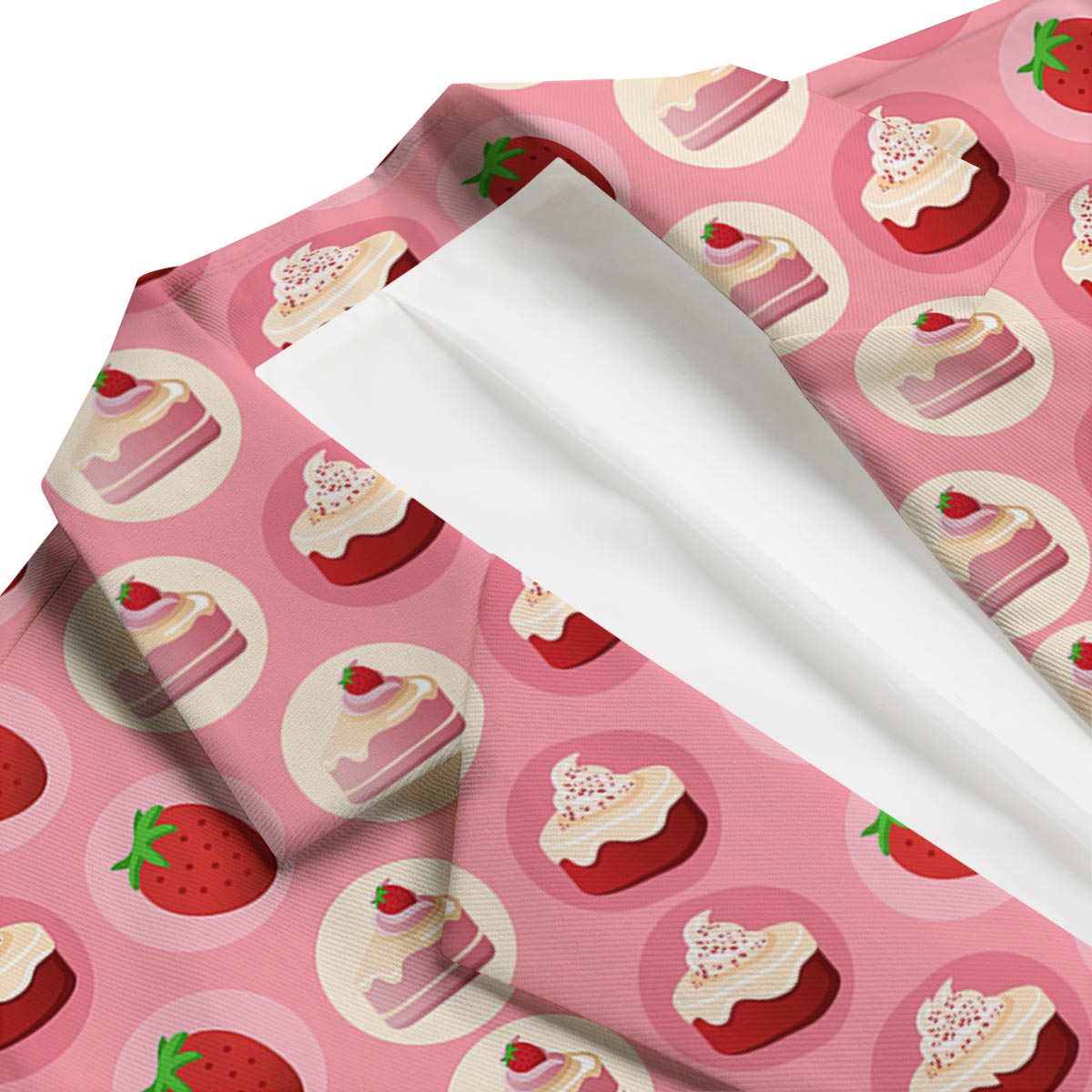 Strawberry Cake Pattern Print Men's Blazer-grizzshop