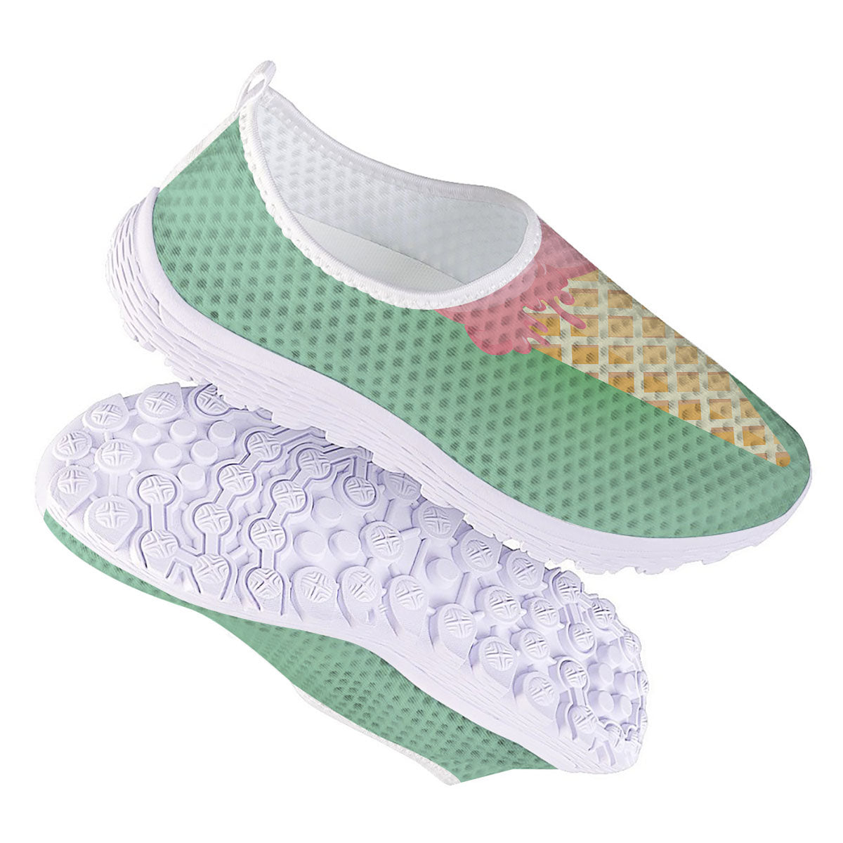Strawberry Ice Cream Teal Print Nurse Shoes-grizzshop