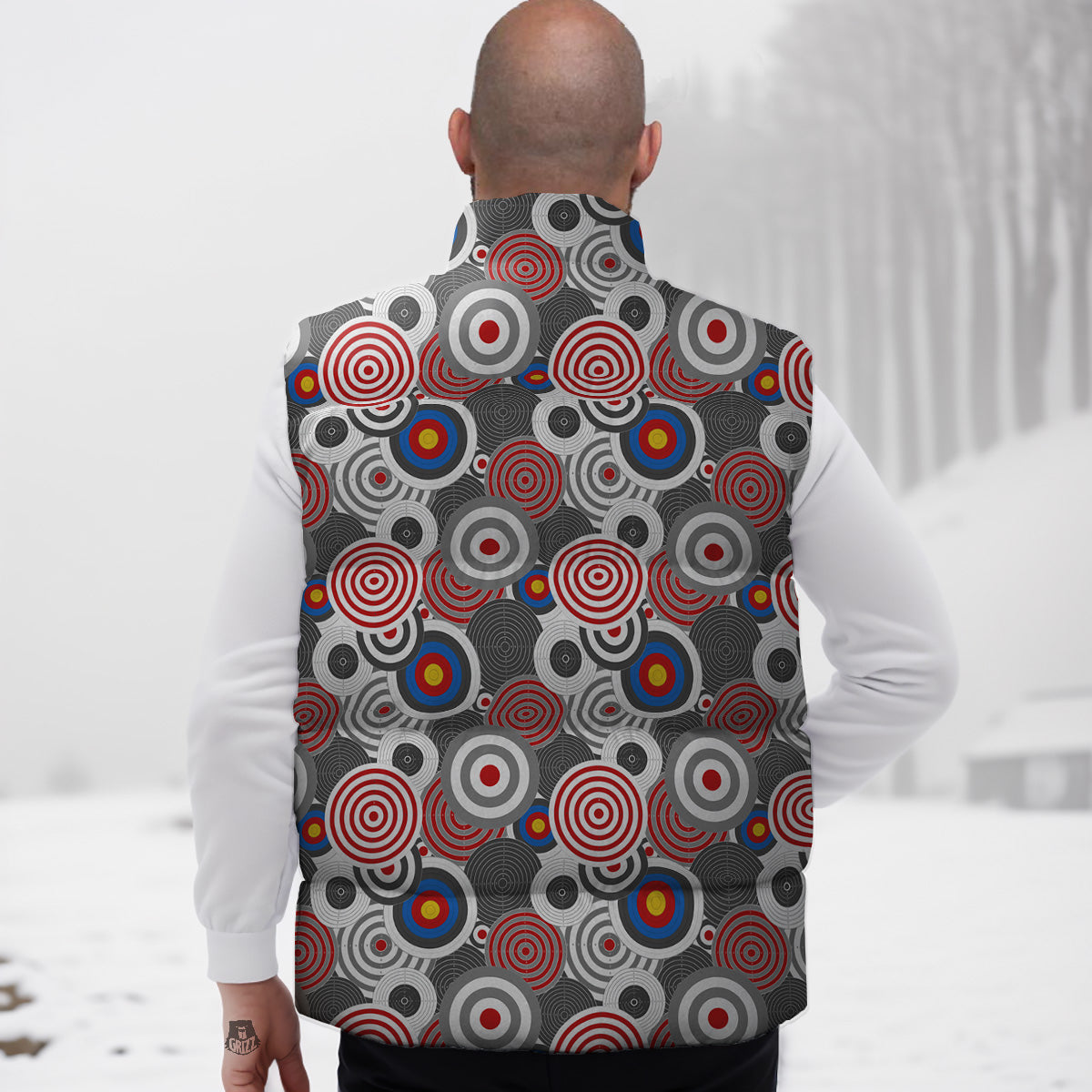 Strawberry Pattern Print Down Vest-grizzshop
