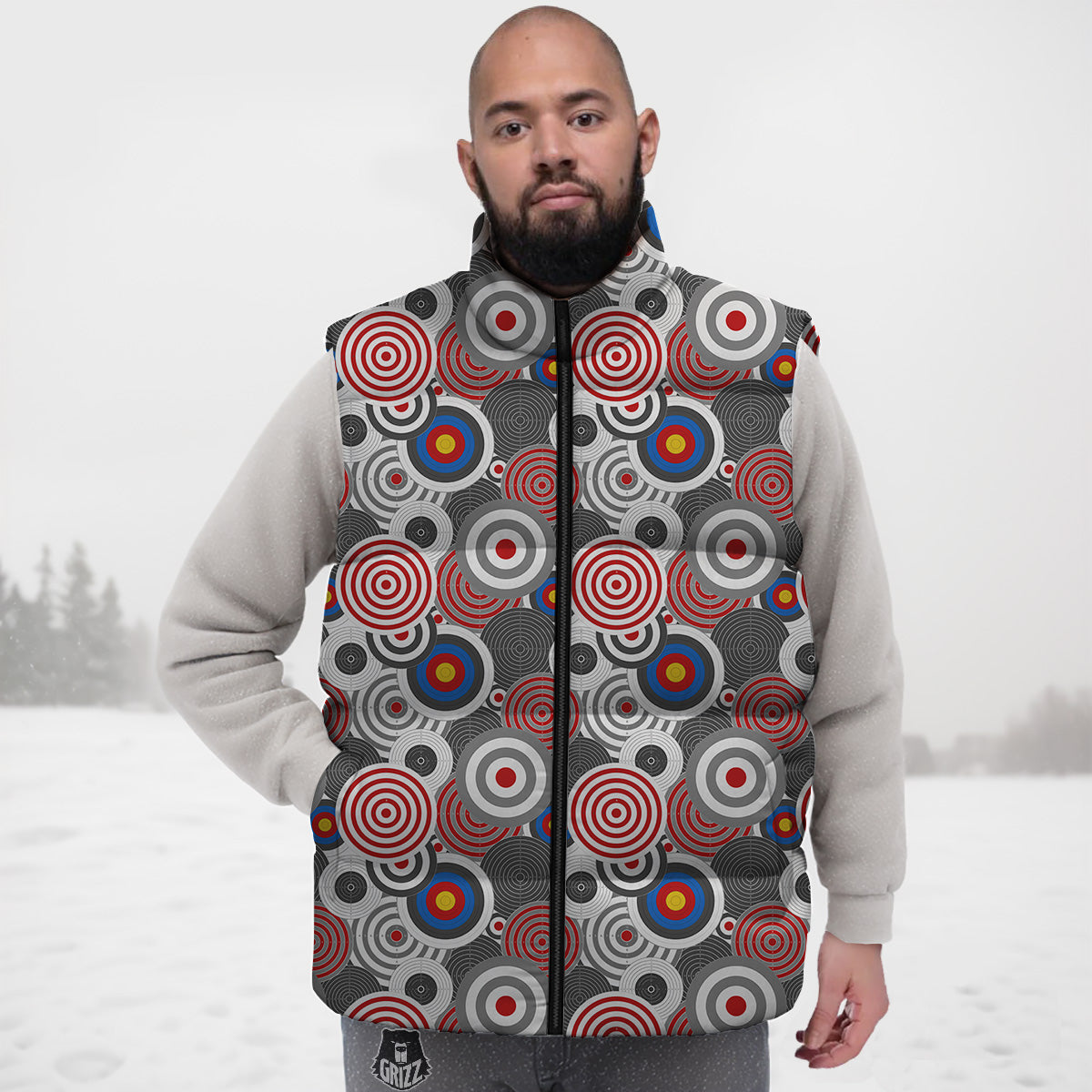 Strawberry Pattern Print Down Vest-grizzshop