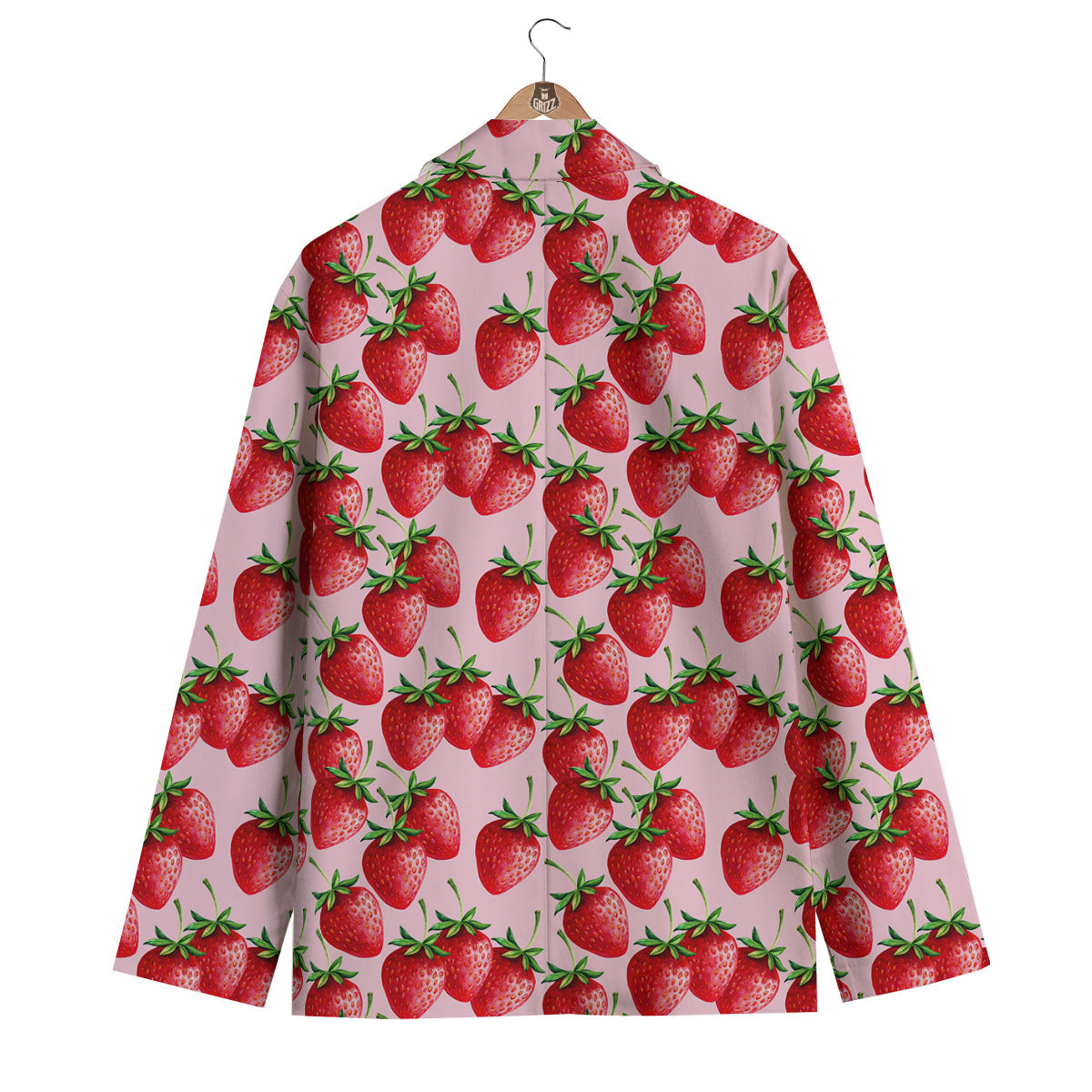 Strawberry Pattern Print Men's Blazer-grizzshop