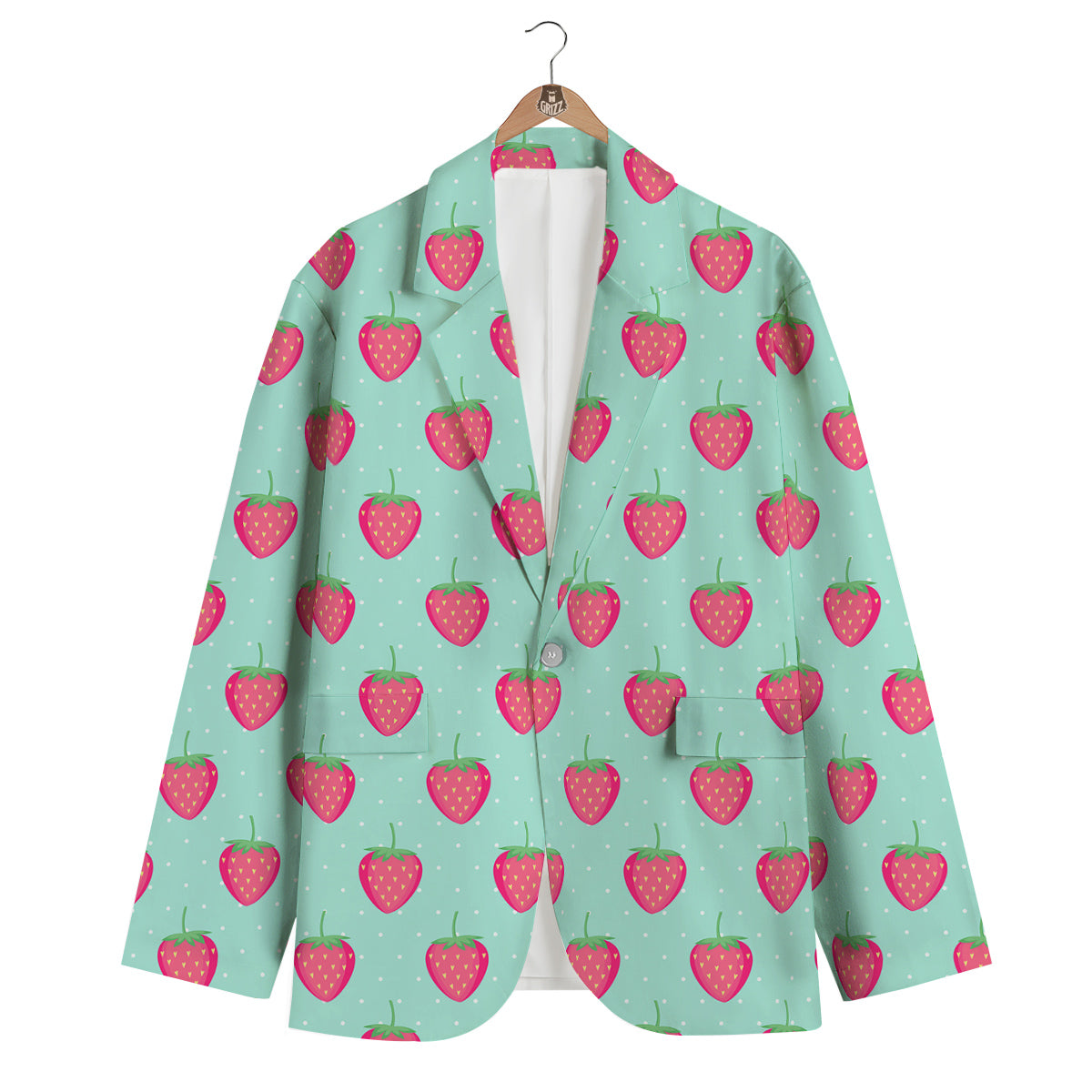 Strawberry Print Pattern Men's Blazer-grizzshop