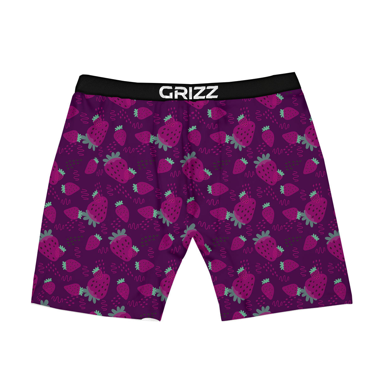 Strawberry Purple Print Pattern Boxer Briefs-grizzshop