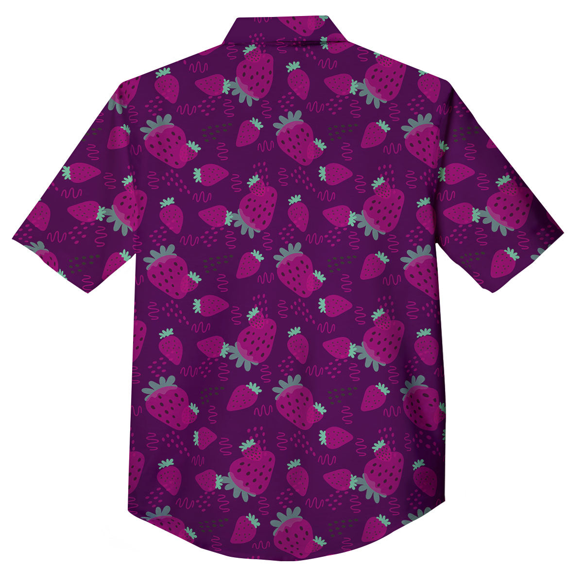 Strawberry Purple Print Pattern Button Up Shirt-grizzshop