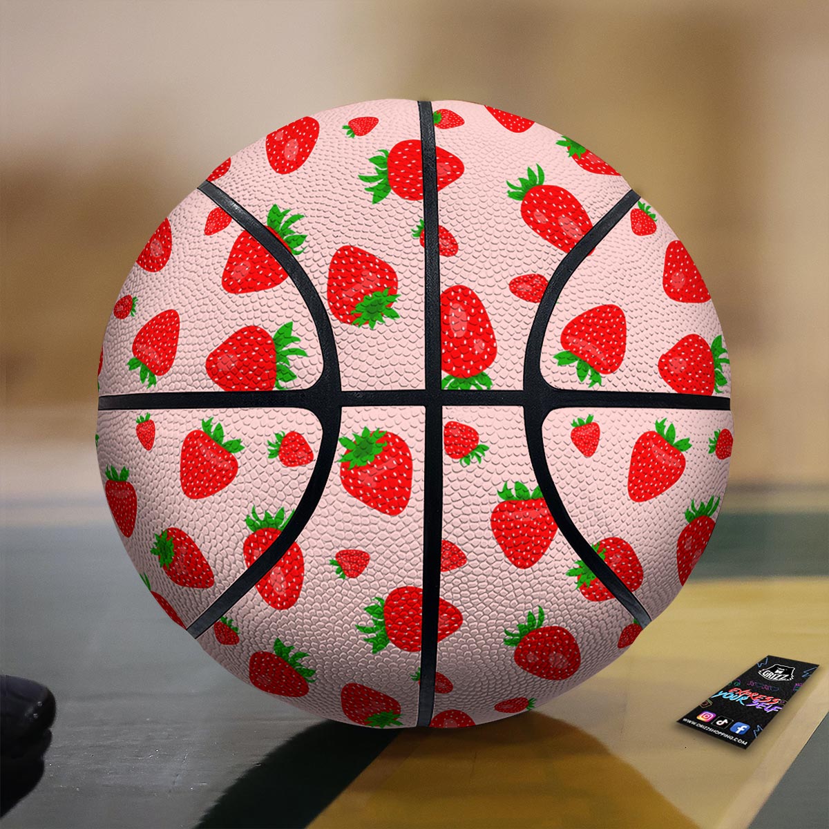 Strawberry Red Print Pattern Basketball-grizzshop