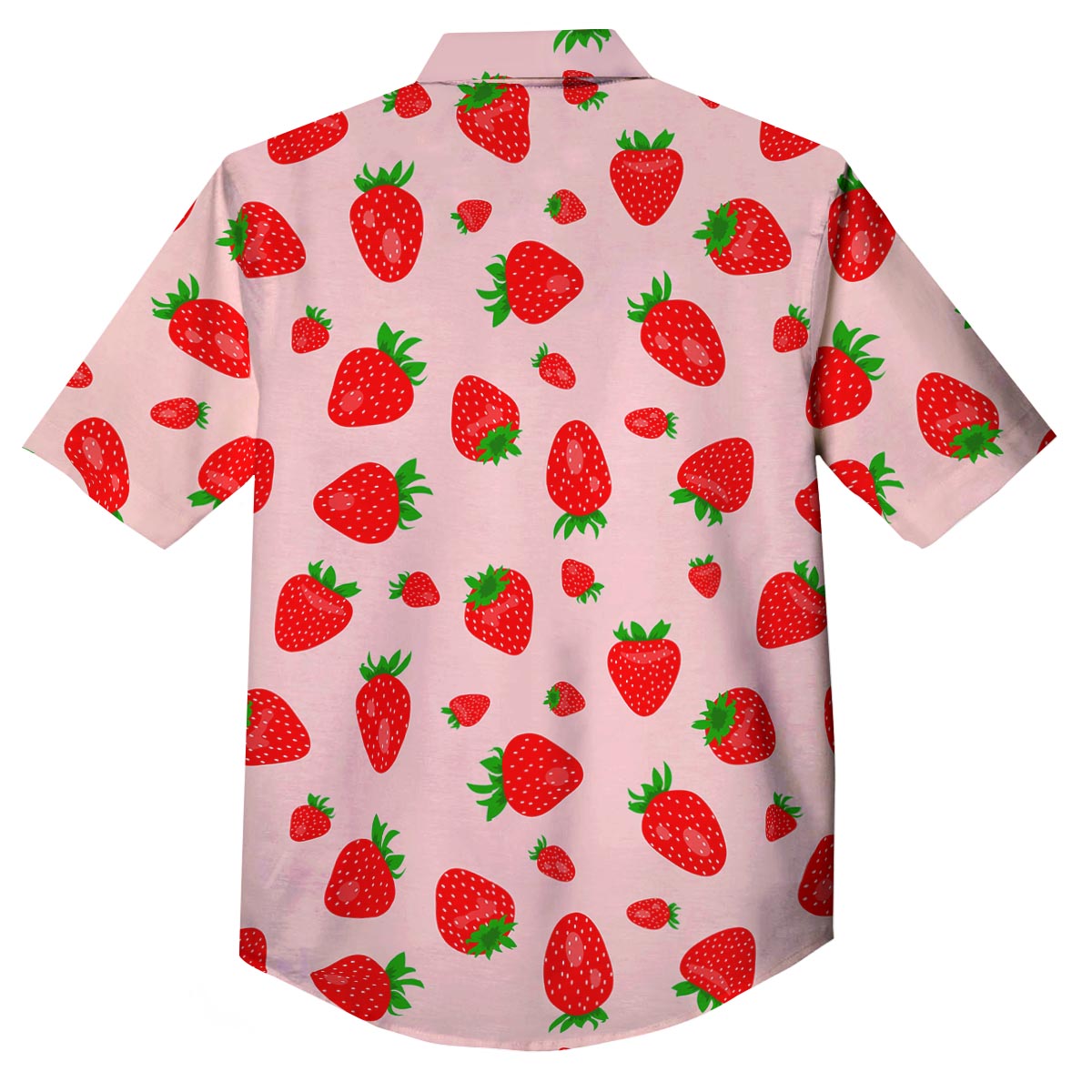 Strawberry Red Print Pattern Button Up Shirt-grizzshop