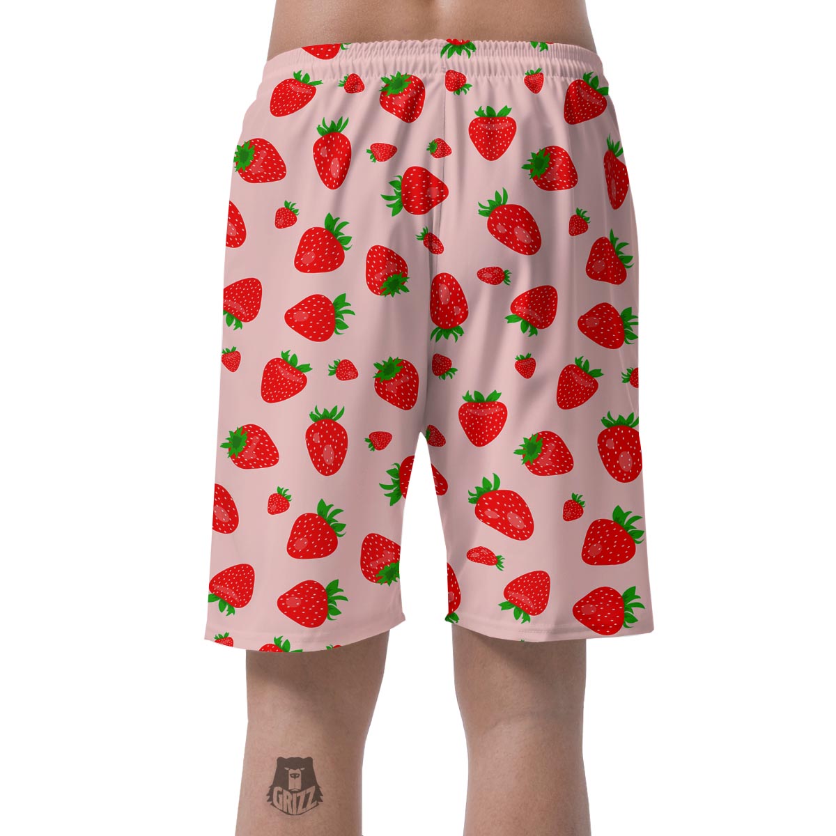 Strawberry Red Print Pattern Men's Shorts-grizzshop