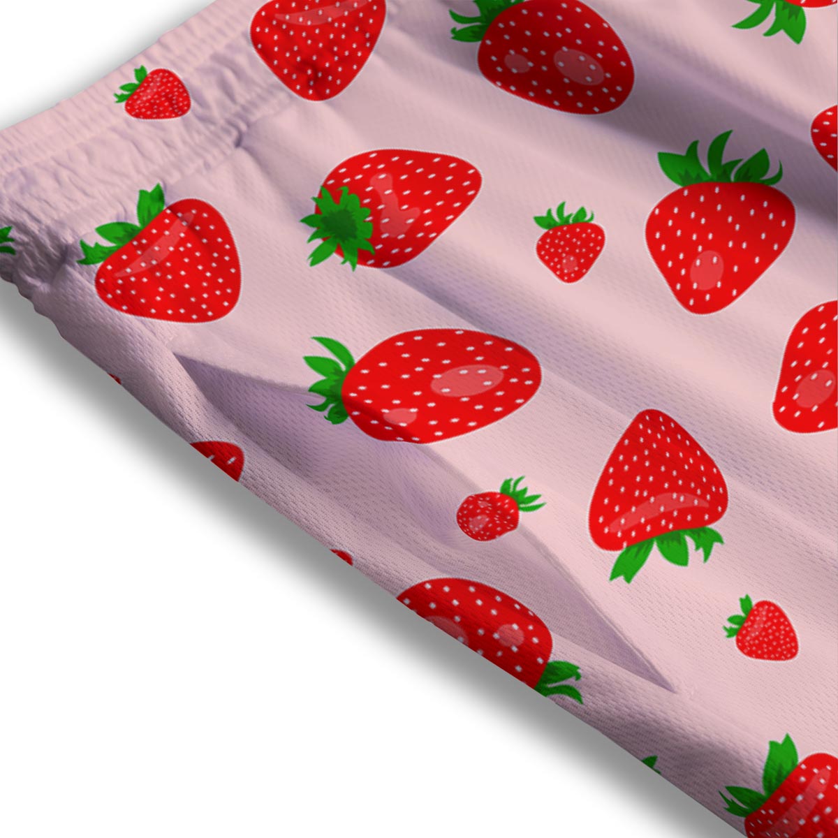 Strawberry Red Print Pattern Mesh Shorts-grizzshop