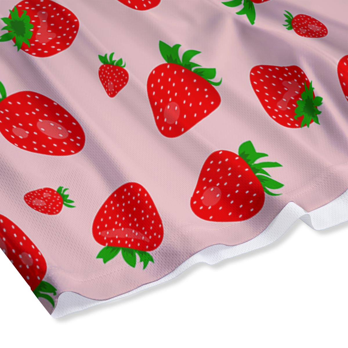 Strawberry Red Print Pattern Mesh Shorts-grizzshop