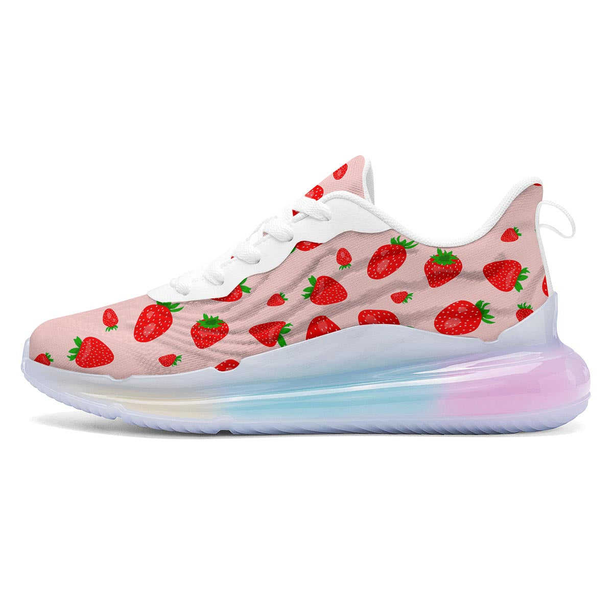 Strawberry Red Print Pattern Running Sneakers-grizzshop