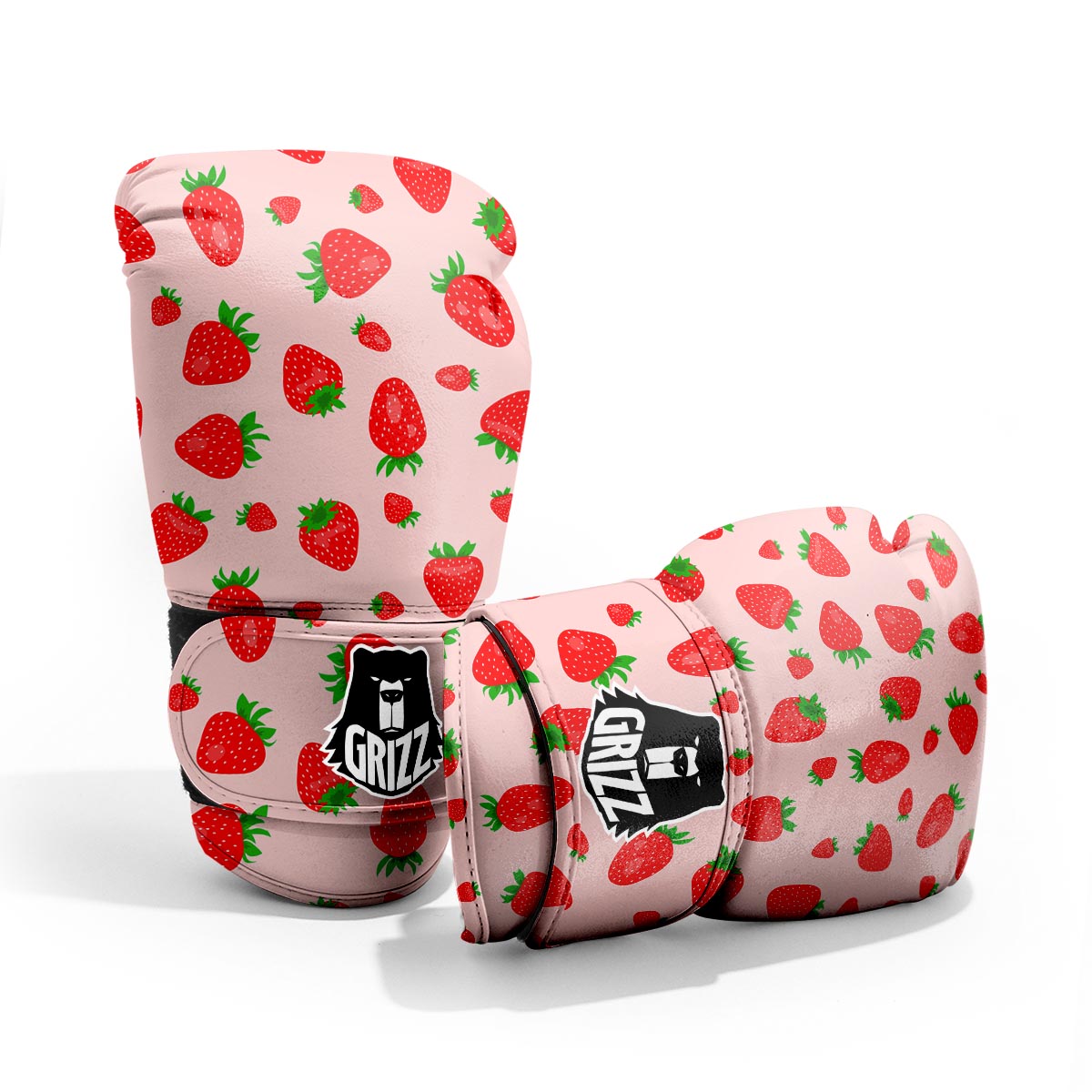 Strawberry Red Print Pattern Sparring Gloves-grizzshop