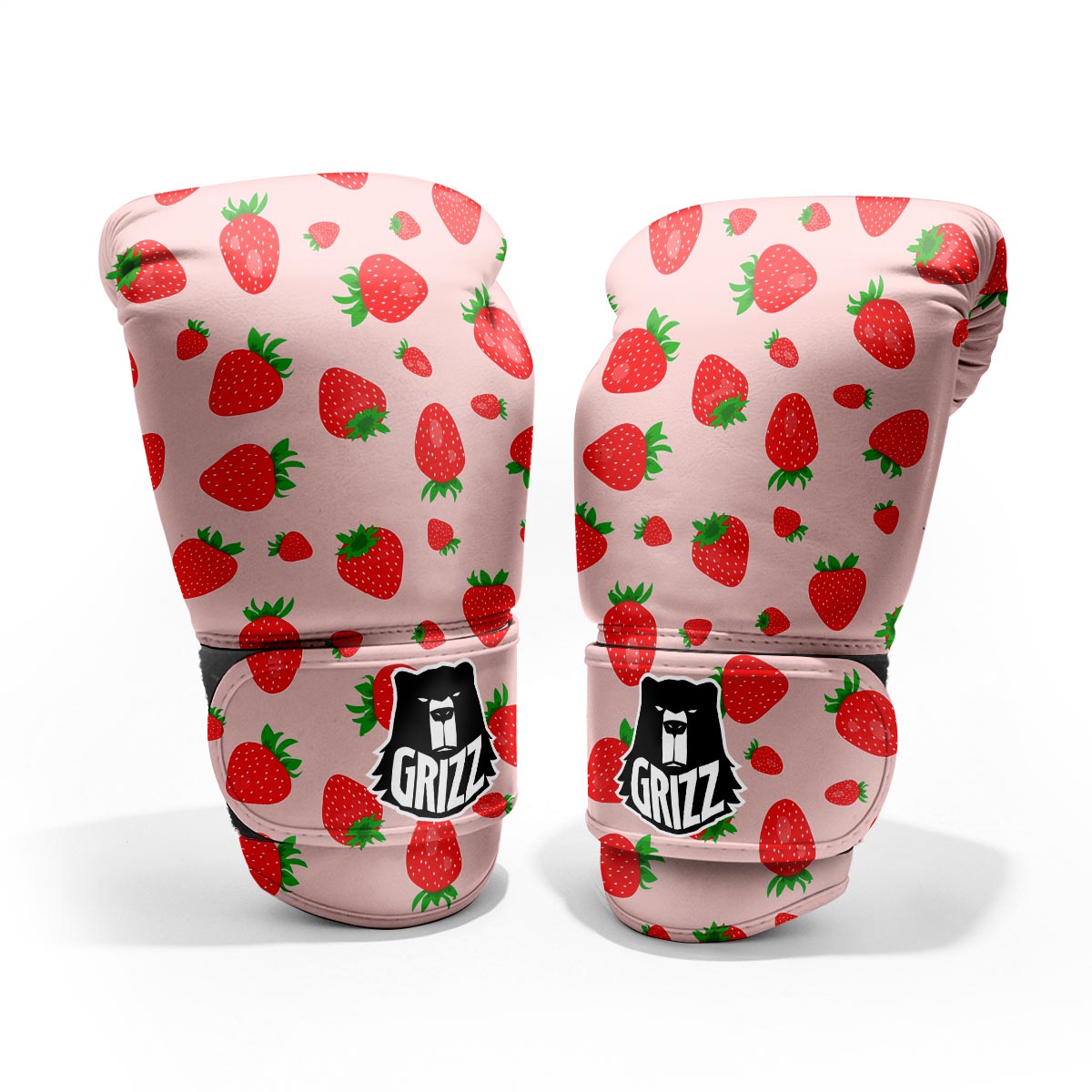 Strawberry Red Print Pattern Sparring Gloves-grizzshop