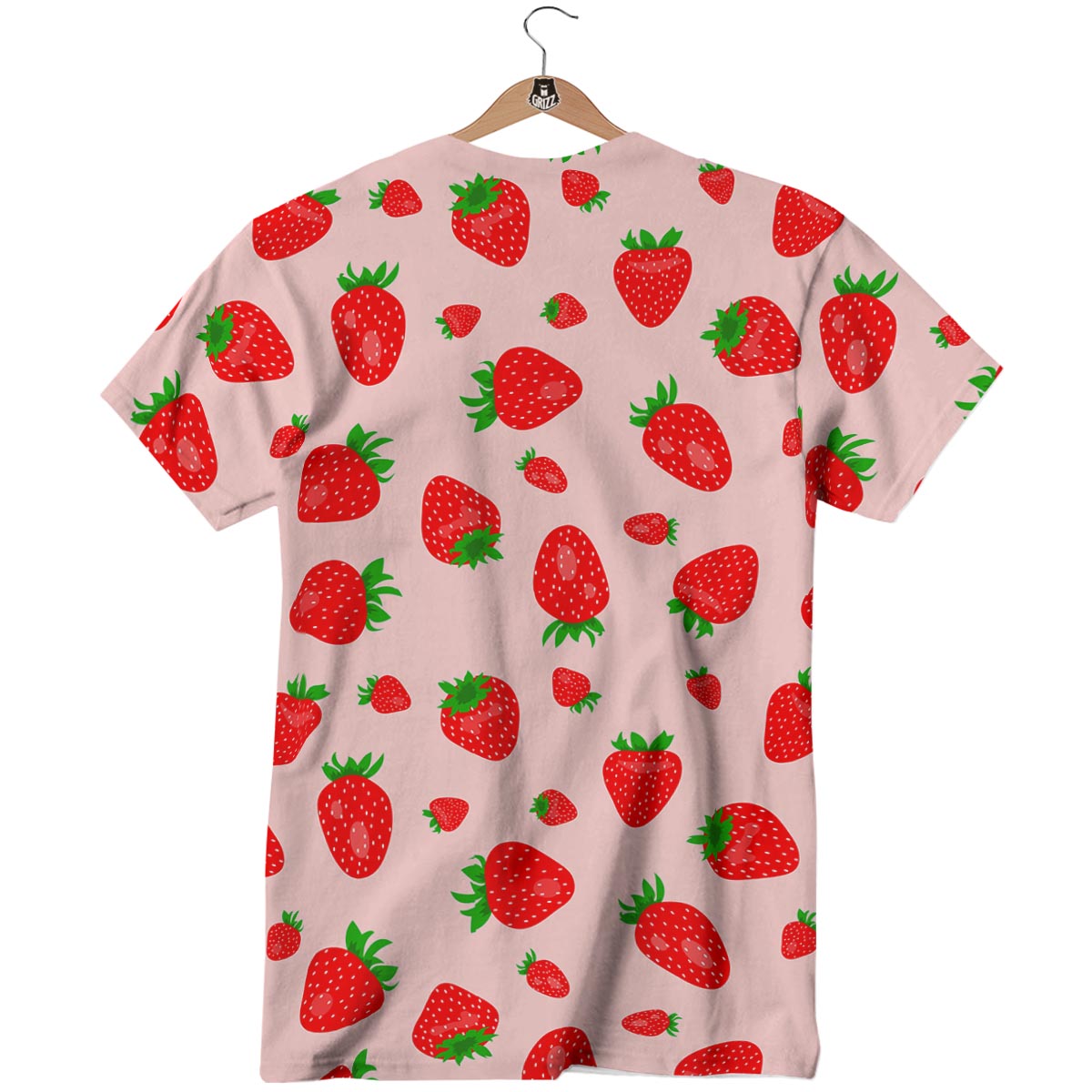 Strawberry Red Print Pattern T-Shirt-grizzshop