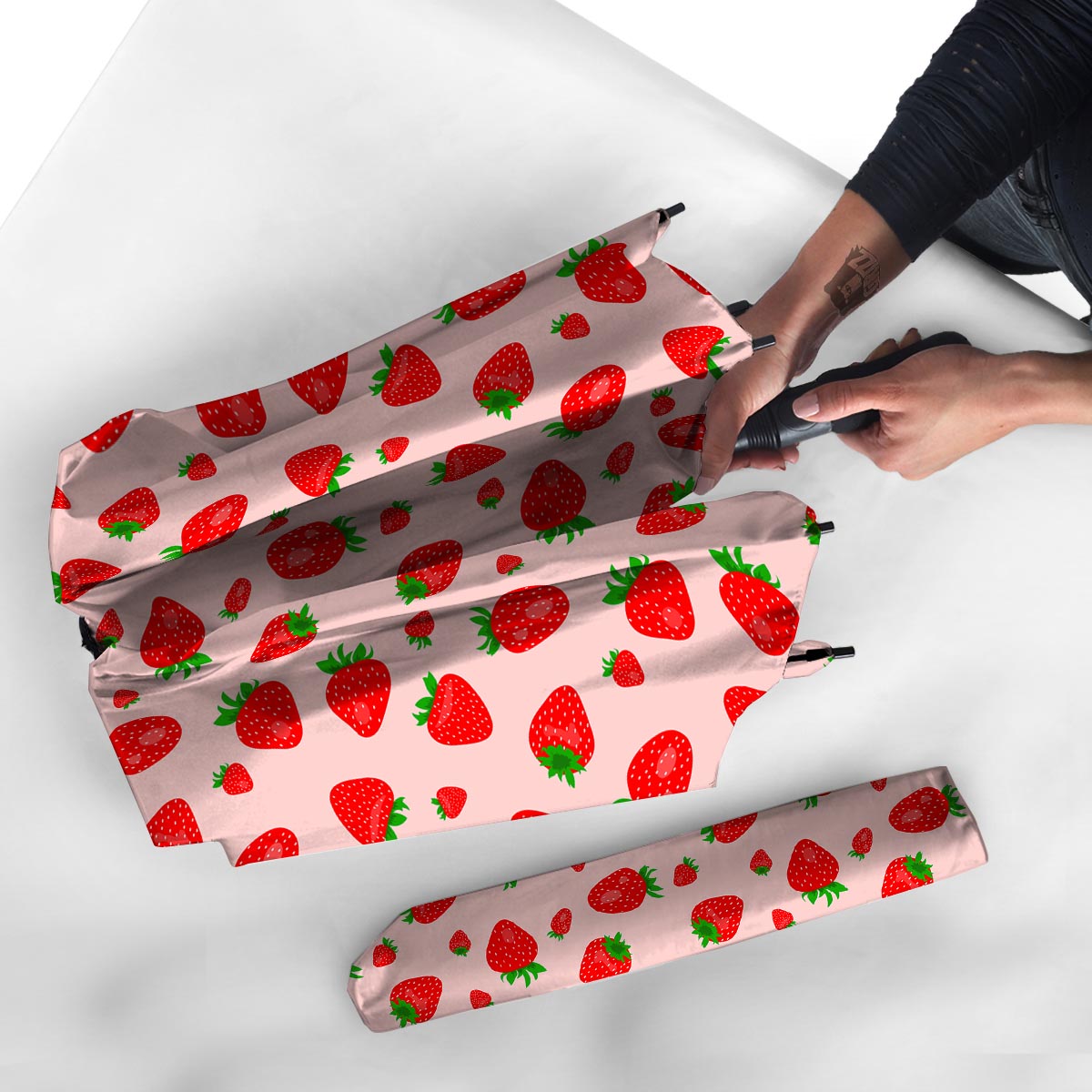 Strawberry Red Print Pattern Umbrella-grizzshop